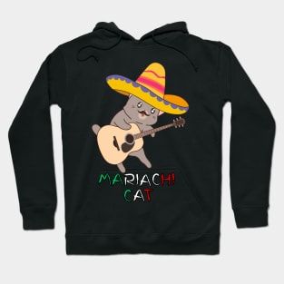 Mariachi Cat, Mexican Reference, funny and cute design Hoodie